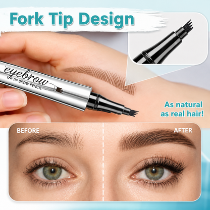 Wenkbrauwpotlood met 4 Punten Waterdichte Microblading Styling Pen voor Natuurlijke Haarlook Duurzaam tot 36 Uur Langdurig