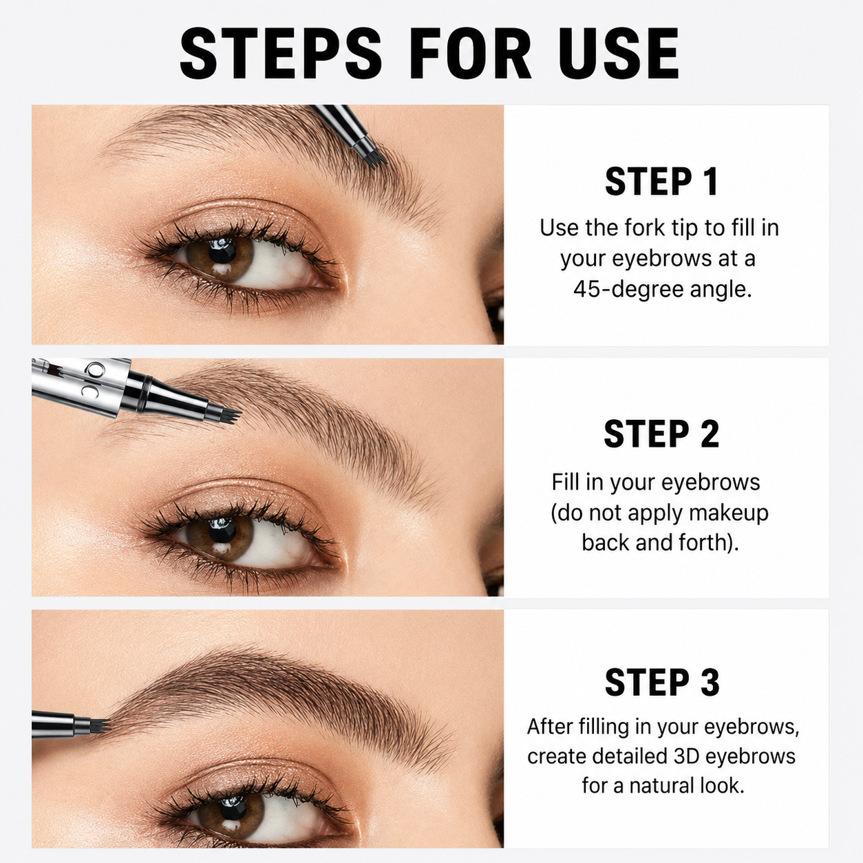 Wenkbrauwpotlood met 4 Punten Waterdichte Microblading Styling Pen voor Natuurlijke Haarlook Duurzaam tot 36 Uur Langdurig