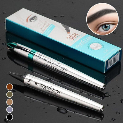 Wenkbrauwpotlood met 4 Punten Waterdichte Microblading Styling Pen voor Natuurlijke Haarlook Duurzaam tot 36 Uur Langdurig