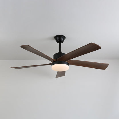 Moderne plafondventilator met verlichting en houten bladen – 6 snelheden LED plafondventilator hout – stil plafond ventilator met afstandsbediening – Scandinavische ventilatorlamp zwart en walnoot voor woonkamer slaapkamer