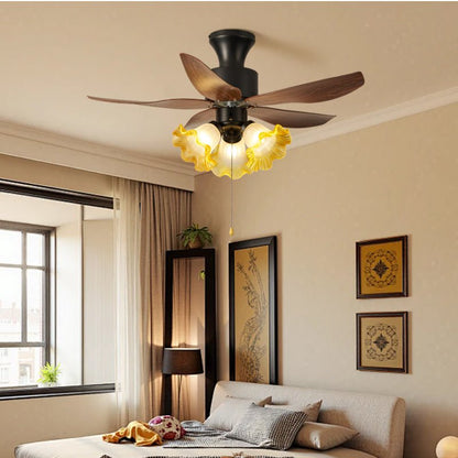 Florence Blossom Plafondventilator met Verlichting 90cm Houtnerf 6-Snelheden DC Motor