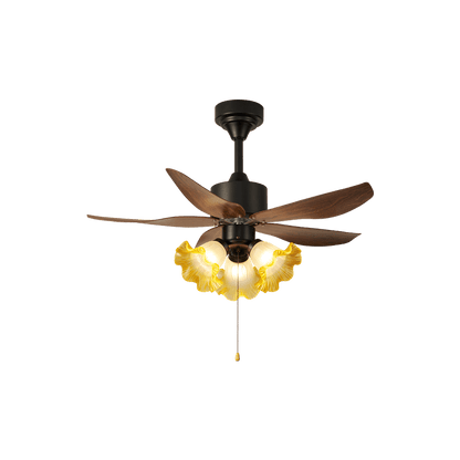 Florence Blossom Plafondventilator met Verlichting 90cm Houtnerf 6-Snelheden DC Motor