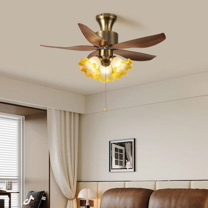 Florence Blossom Plafondventilator met Verlichting 90cm Houtnerf 6-Snelheden DC Motor