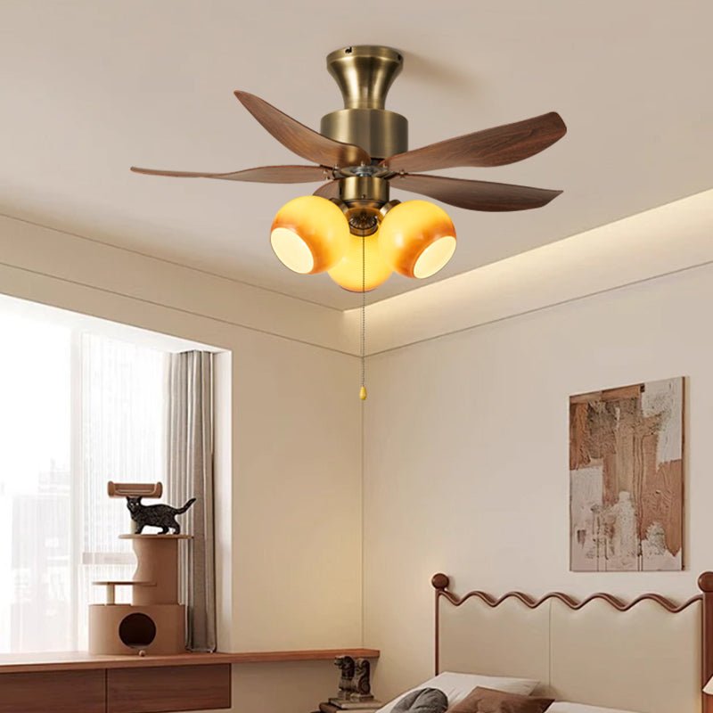 Florence Blossom Plafondventilator met Verlichting 90cm Houtnerf 6-Snelheden DC Motor