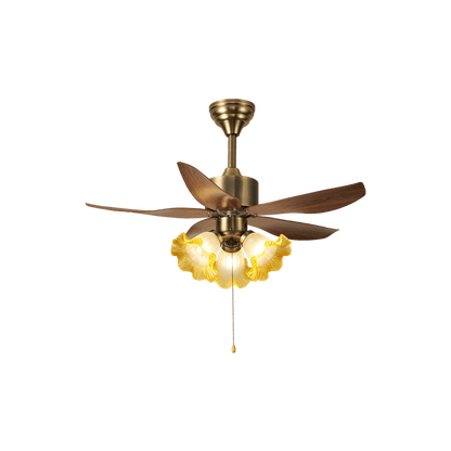 Florence Blossom Plafondventilator met Verlichting 90cm Houtnerf 6-Snelheden DC Motor