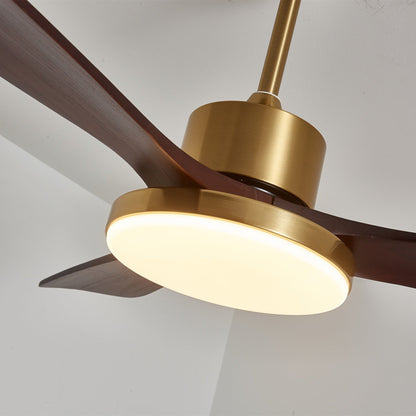 Moderne Plafondventilator met Verlichting – Houten Bladen & Afstandsbediening