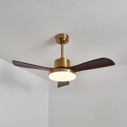 Moderne Plafondventilator met Verlichting – Houten Bladen & Afstandsbediening