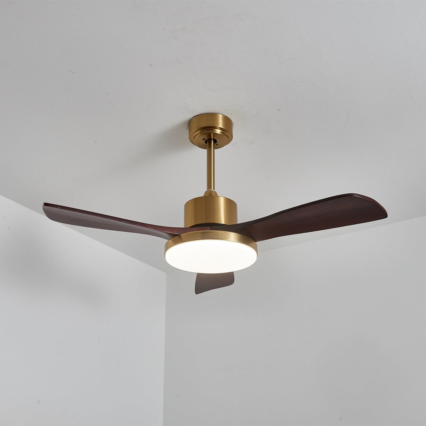 Moderne Plafondventilator met Verlichting – Houten Bladen & Afstandsbediening
