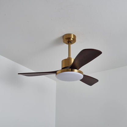 Moderne Plafondventilator met Verlichting – Houten Bladen & Afstandsbediening
