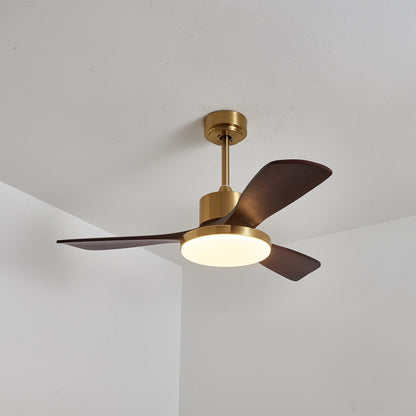 Moderne Plafondventilator met Verlichting – Houten Bladen & Afstandsbediening
