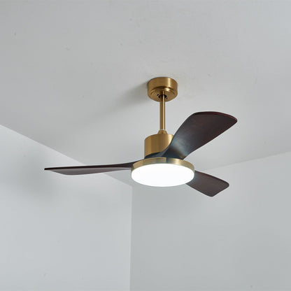 Moderne Plafondventilator met Verlichting – Houten Bladen & Afstandsbediening