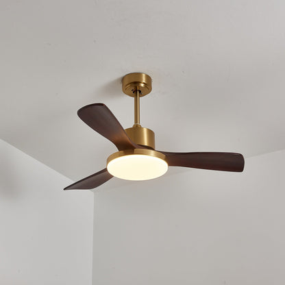 Moderne Plafondventilator met Verlichting – Houten Bladen & Afstandsbediening