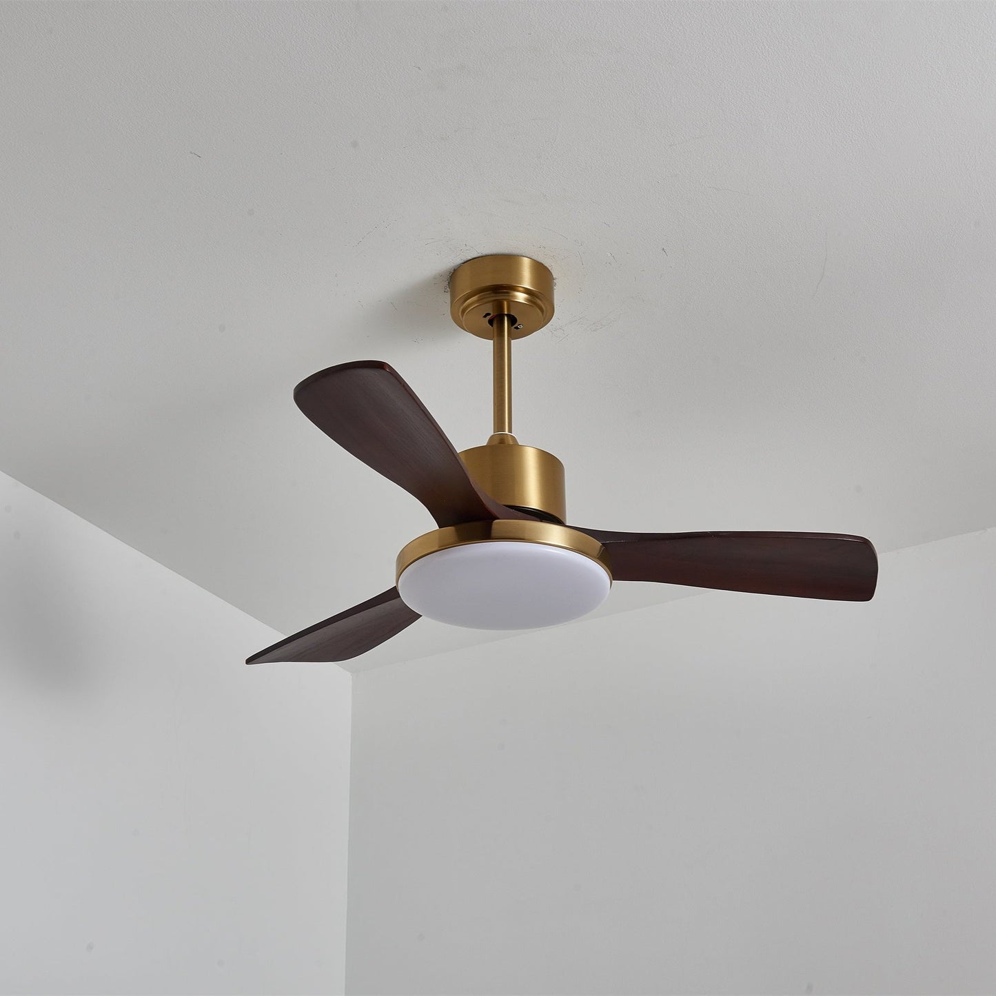 Moderne Plafondventilator met Verlichting – Houten Bladen & Afstandsbediening