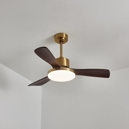 Moderne Plafondventilator met Verlichting – Houten Bladen & Afstandsbediening