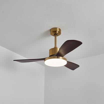 Moderne Plafondventilator met Verlichting – Houten Bladen & Afstandsbediening