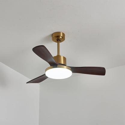 Moderne Plafondventilator met Verlichting – Houten Bladen & Afstandsbediening