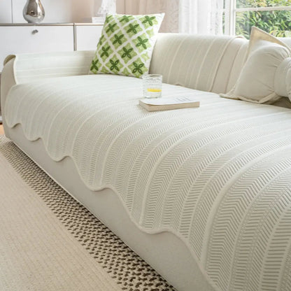 Herringbone Bankhoes met Scallop Rand – Beschermhoes voor Alle Seizoenen – Microvezel