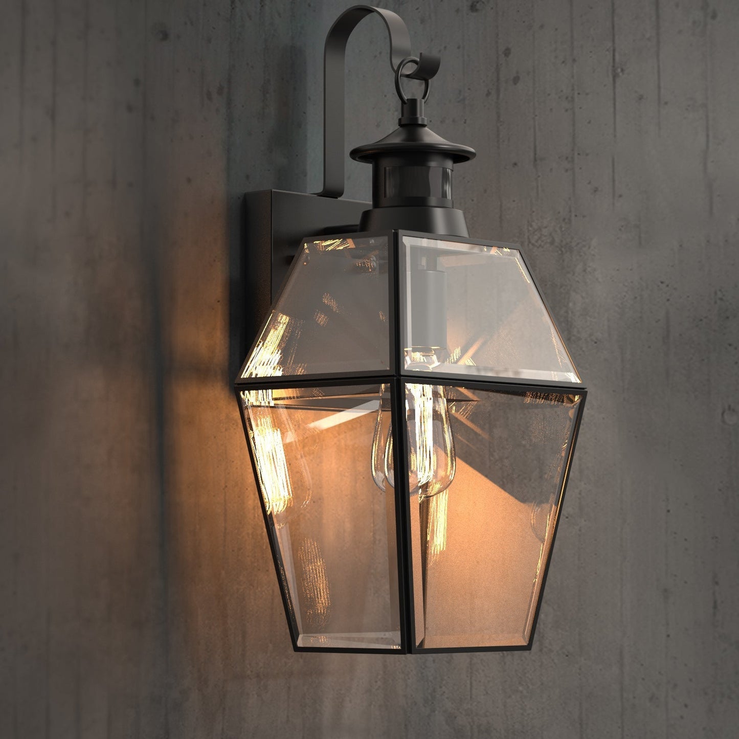 Buitenwandlamp Mattzwart Lantaarn E27 IP44 Weerbestendig Tuinverlichting Met Bewegingssensor Optioneel