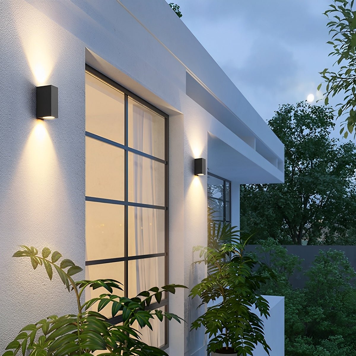 Moderne Vierkante Buitenwandlamp LED IP65 Waterbestendig Up&Down Verlichting Zwart voor Gevel Terras Entree