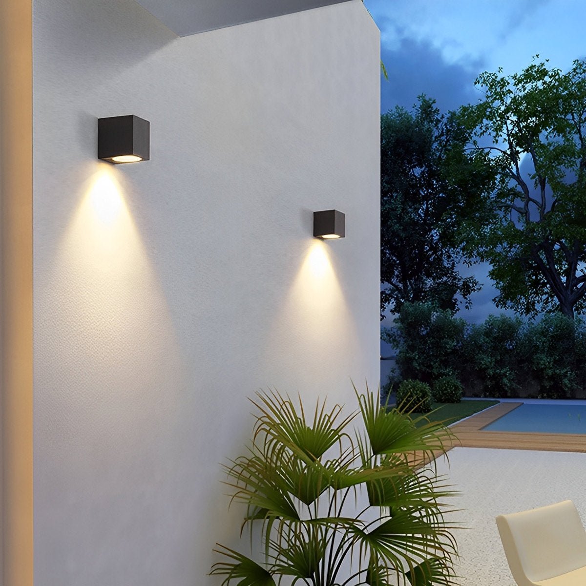 Moderne Vierkante Buitenwandlamp LED IP65 Waterbestendig Up&Down Verlichting Zwart voor Gevel Terras Entree