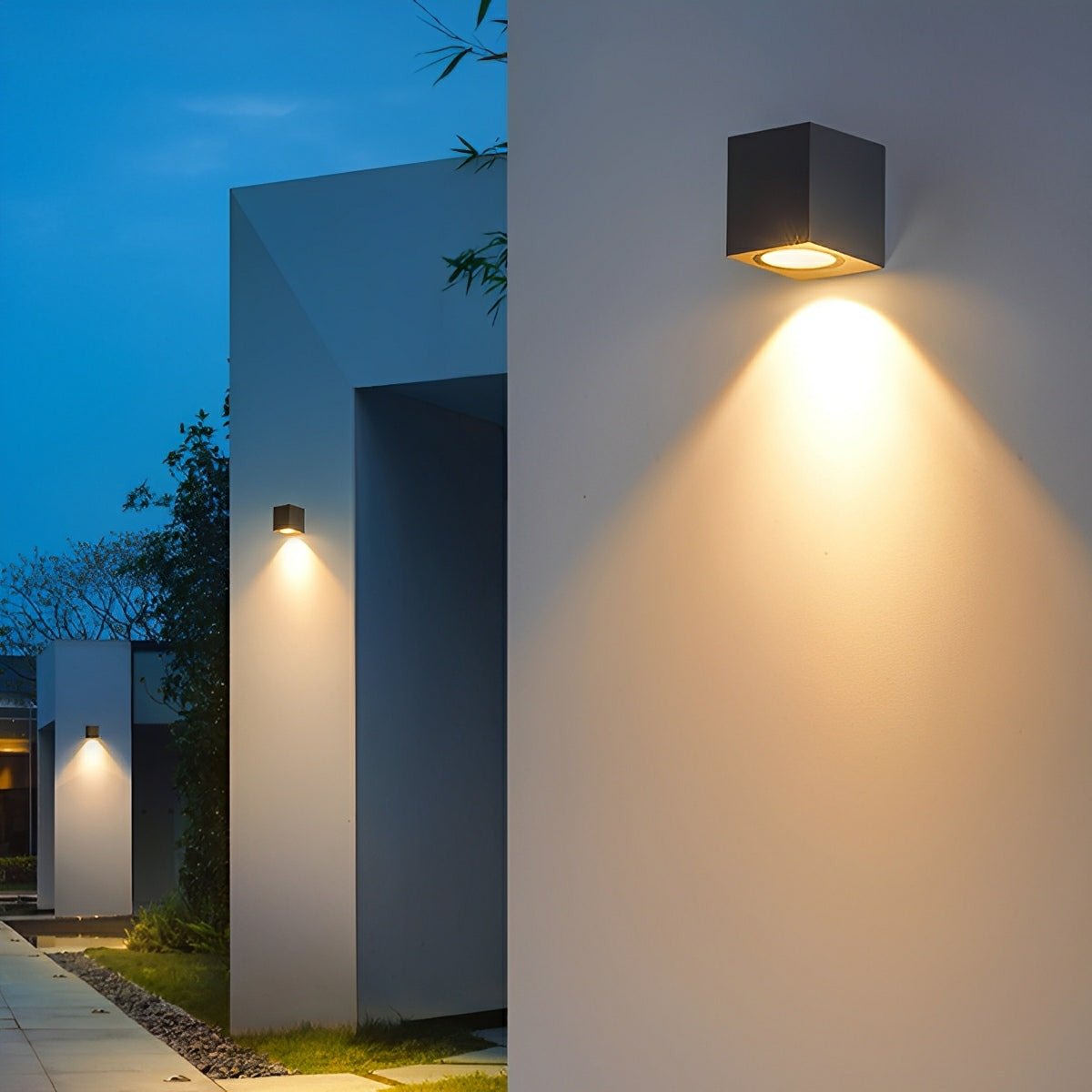Moderne Vierkante Buitenwandlamp LED IP65 Waterbestendig Up&Down Verlichting Zwart voor Gevel Terras Entree