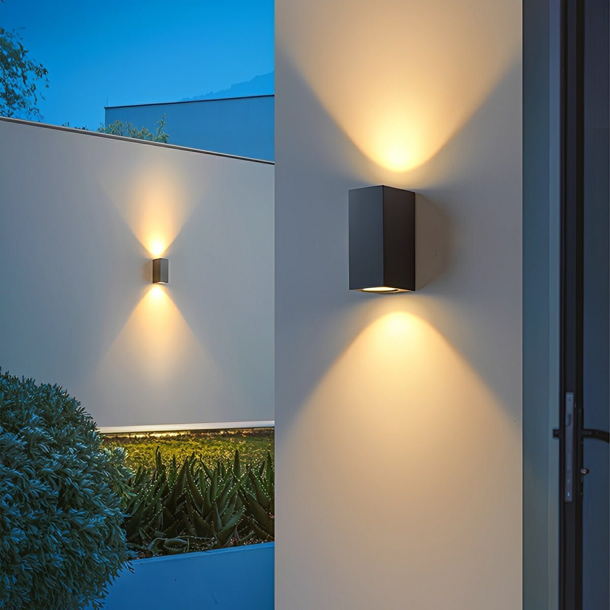 Moderne Vierkante Buitenwandlamp LED IP65 Waterbestendig Up&Down Verlichting Zwart voor Gevel Terras Entree