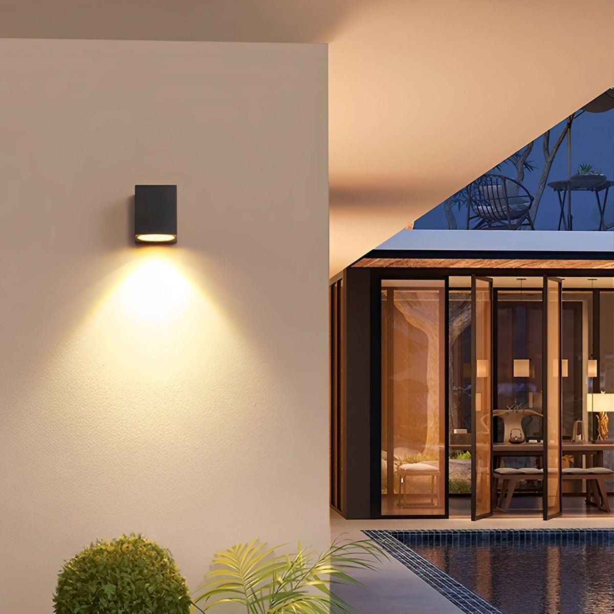 Moderne Vierkante Buitenwandlamp LED IP65 Waterbestendig Up&Down Verlichting Zwart voor Gevel Terras Entree