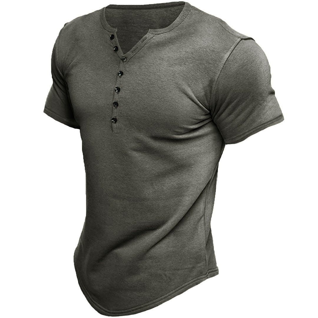 Katoenen T-shirt met Knopen Sluiting - StudioMarella