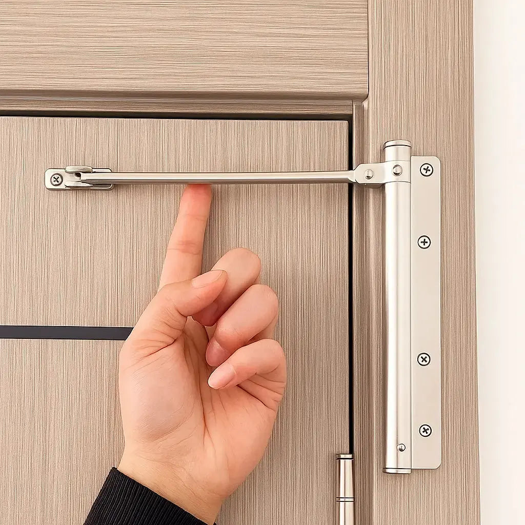 Automatische Deurdranger Edelstaal 4 Snelheidsstanden 18,5x17,5cm Zacht Sluitend Deur Sluiter Woonkamer Slaapkamer Kantoor Links Rechts Universeel
