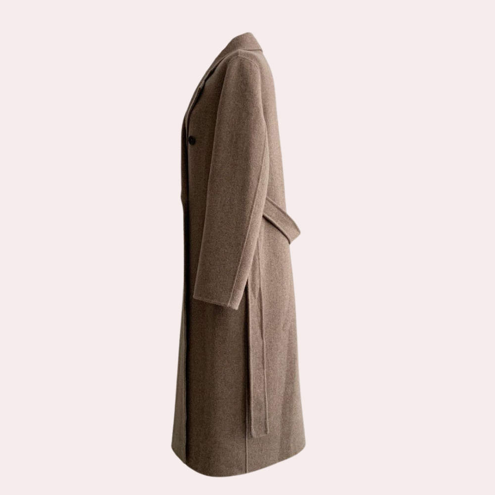 Ava Dames Winterjas | Luxe Double-Breasted, Oversized Polyester 5