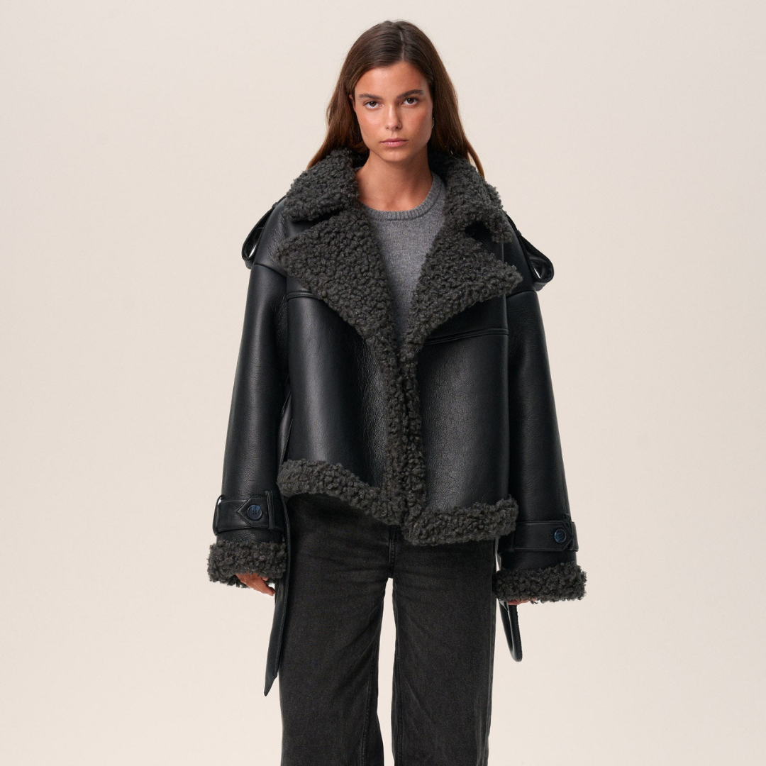 Dames Winterjas Oversized PU Leer Luxe Look