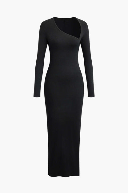 Ava | Dames Lange Maxi Jurk - Asymmetrisch Ontwerp met Halssplit 3
