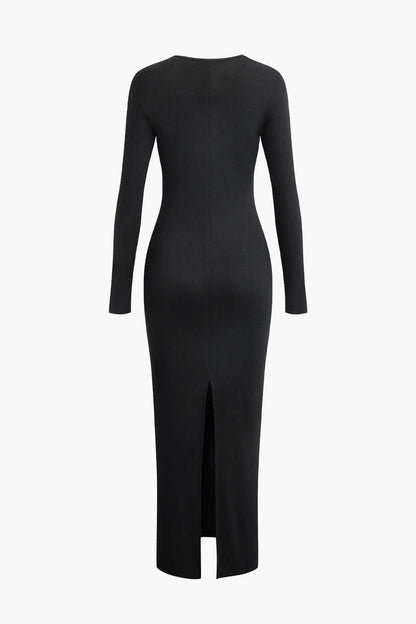 Ava | Dames Lange Maxi Jurk - Asymmetrisch Ontwerp met Halssplit 4