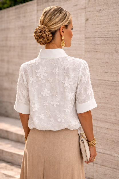 Aveline | Elegante Hoge Hals Damesblouse 1