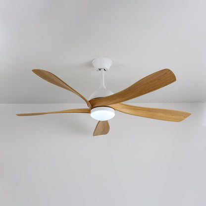 Moderne plafondventilator met geïntegreerde LED-verlichting in hout en metaal | Afstandsbediening 6-snelheden dimbaar voor woonkamer slaapkamer energiezuinig stil design 107cm 132cm