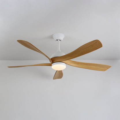 Moderne plafondventilator met geïntegreerde LED-verlichting in hout en metaal | Afstandsbediening 6-snelheden dimbaar voor woonkamer slaapkamer energiezuinig stil design 107cm 132cm