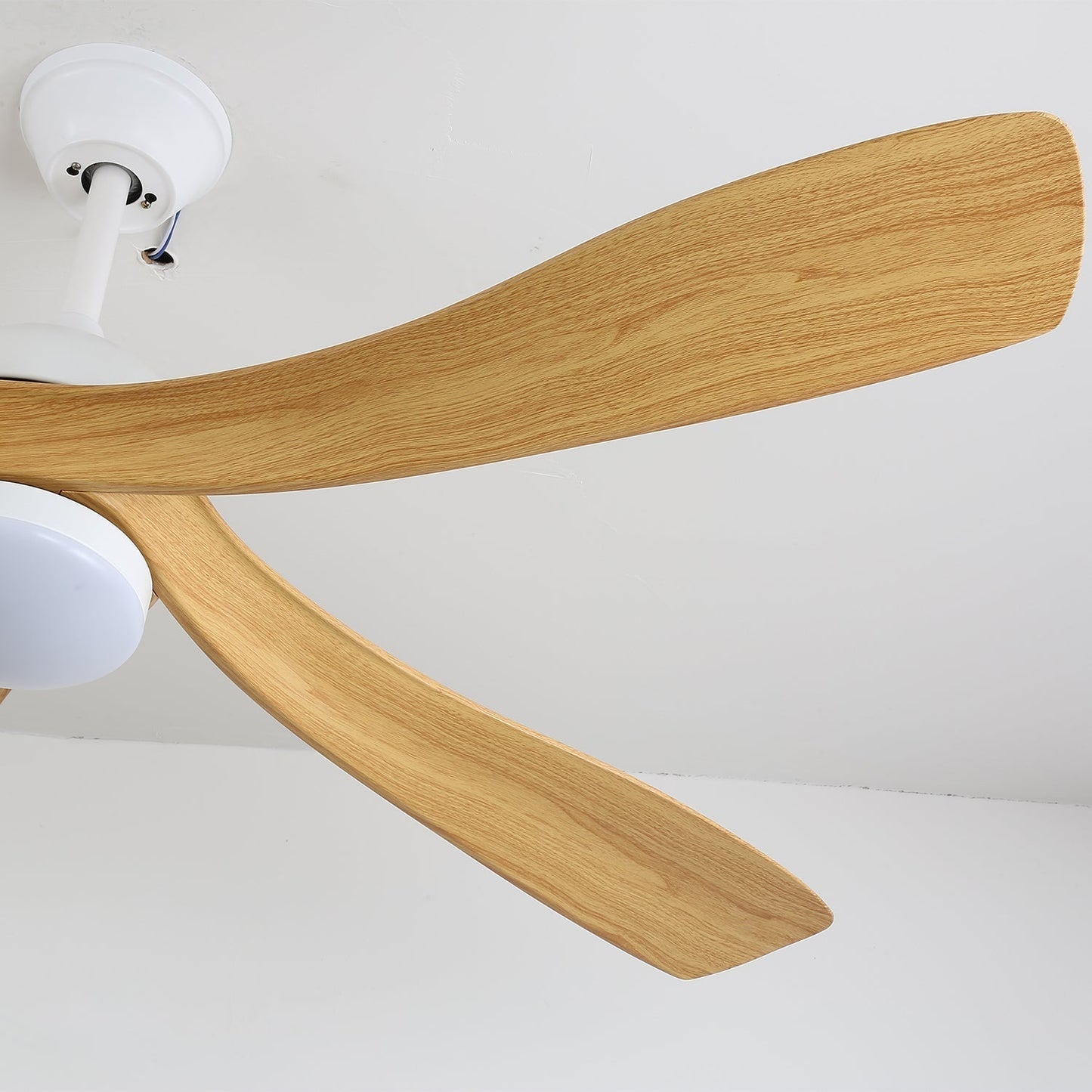 Moderne plafondventilator met geïntegreerde LED-verlichting in hout en metaal | Afstandsbediening 6-snelheden dimbaar voor woonkamer slaapkamer energiezuinig stil design 107cm 132cm
