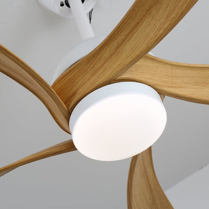 Moderne plafondventilator met geïntegreerde LED-verlichting in hout en metaal | Afstandsbediening 6-snelheden dimbaar voor woonkamer slaapkamer energiezuinig stil design 107cm 132cm