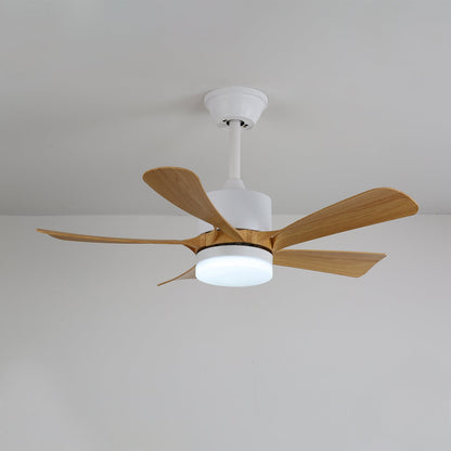 Moderne plafondventilator met geïntegreerde LED-verlichting in hout en metaal | Afstandsbediening 6-snelheden dimbaar voor woonkamer slaapkamer energiezuinig stil design 107cm 132cm
