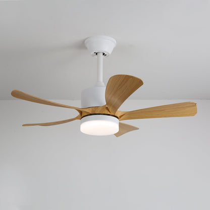 Moderne plafondventilator met geïntegreerde LED-verlichting in hout en metaal | Afstandsbediening 6-snelheden dimbaar voor woonkamer slaapkamer energiezuinig stil design 107cm 132cm