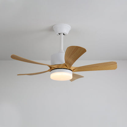 Moderne plafondventilator met geïntegreerde LED-verlichting in hout en metaal | Afstandsbediening 6-snelheden dimbaar voor woonkamer slaapkamer energiezuinig stil design 107cm 132cm