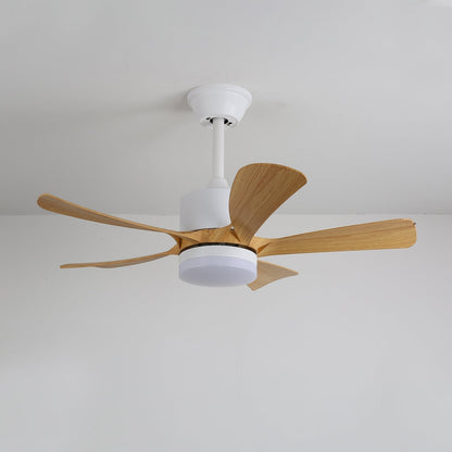 Moderne plafondventilator met geïntegreerde LED-verlichting in hout en metaal | Afstandsbediening 6-snelheden dimbaar voor woonkamer slaapkamer energiezuinig stil design 107cm 132cm