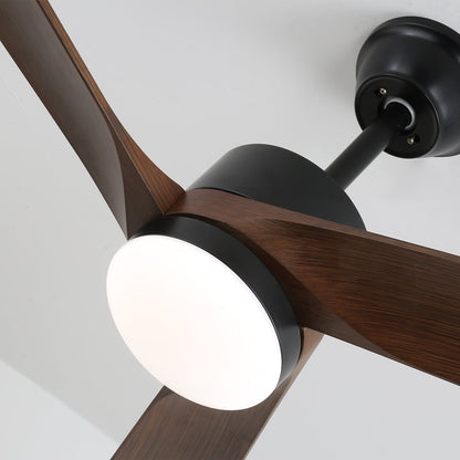Moderne Plafondventilator met Verlichting 132 cm Donkerbruin Notenhout – Dimbaar 6 Snelheden Stille Motor