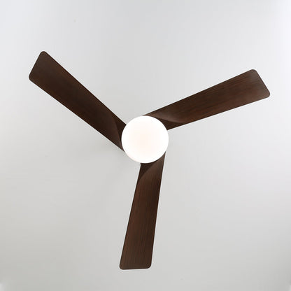 Moderne Plafondventilator met Verlichting 132 cm Donkerbruin Notenhout – Dimbaar 6 Snelheden Stille Motor