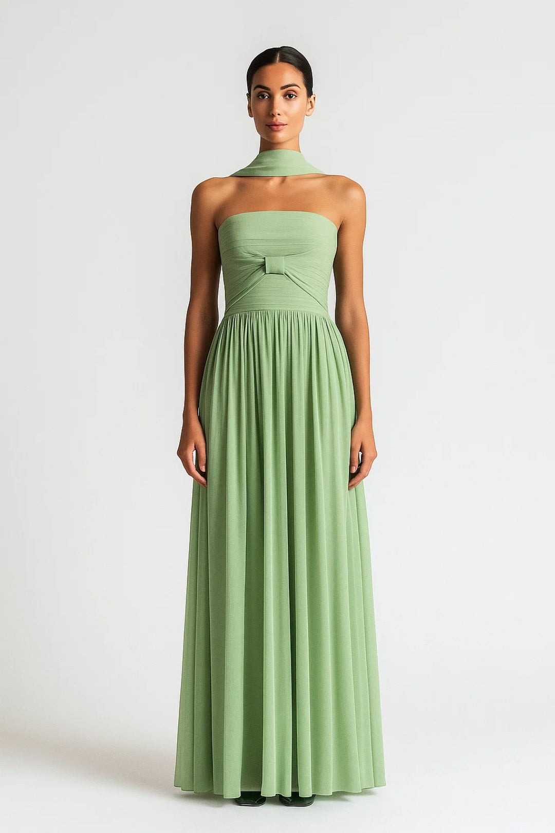 Strapless Jurk Dames voor Bruiloft Feestelijk Plisse Rok - StudioMarella