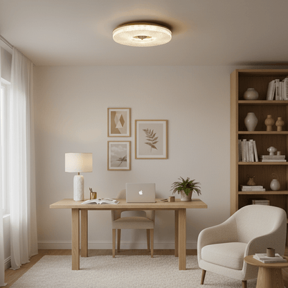 LED Plafondlamp Rond IJzer Acryl Dimbaar 3000K 4000K 6000K Zwart Wit Goud