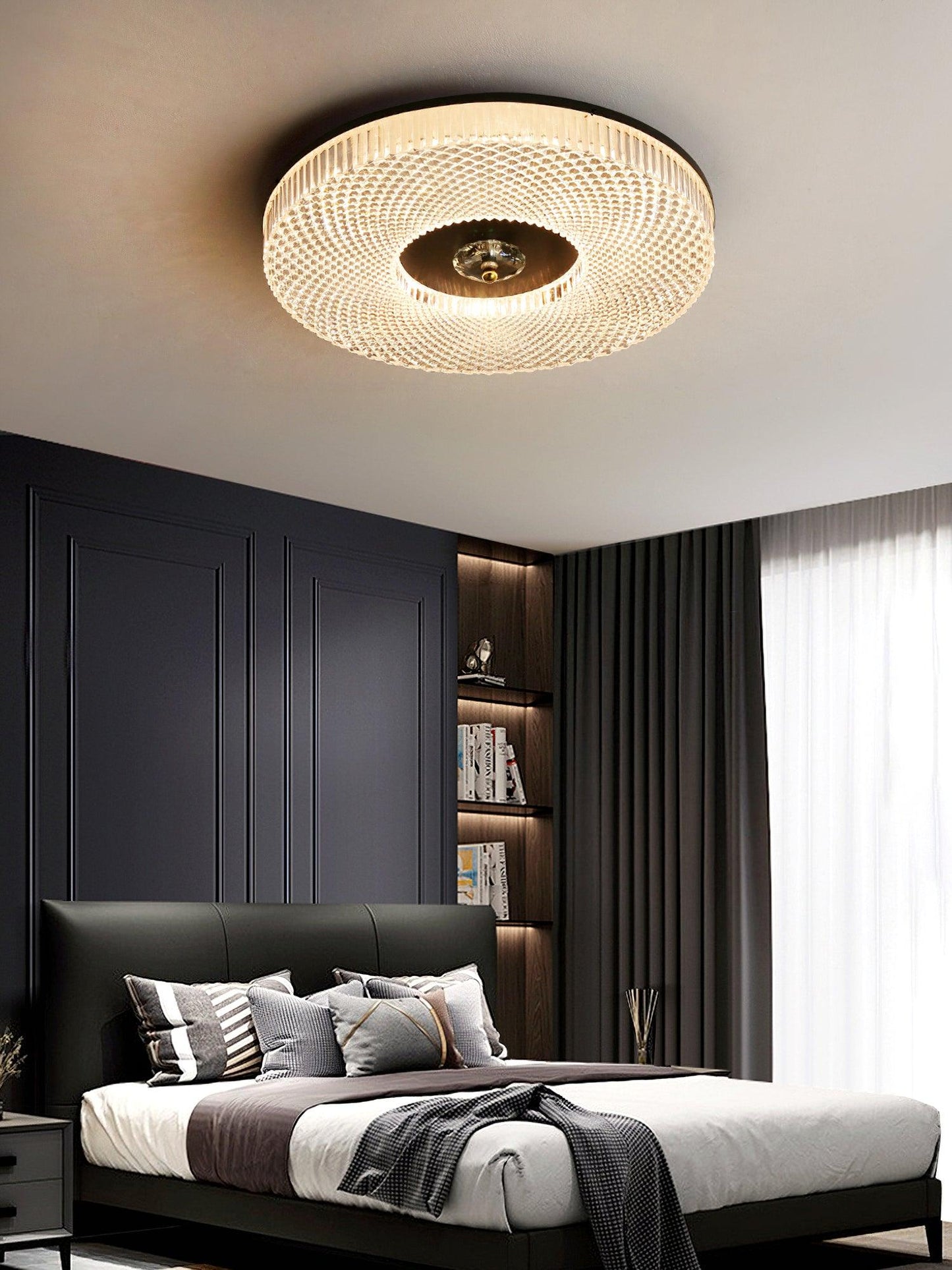 LED Plafondlamp Rond IJzer Acryl Dimbaar 3000K 4000K 6000K Zwart Wit Goud