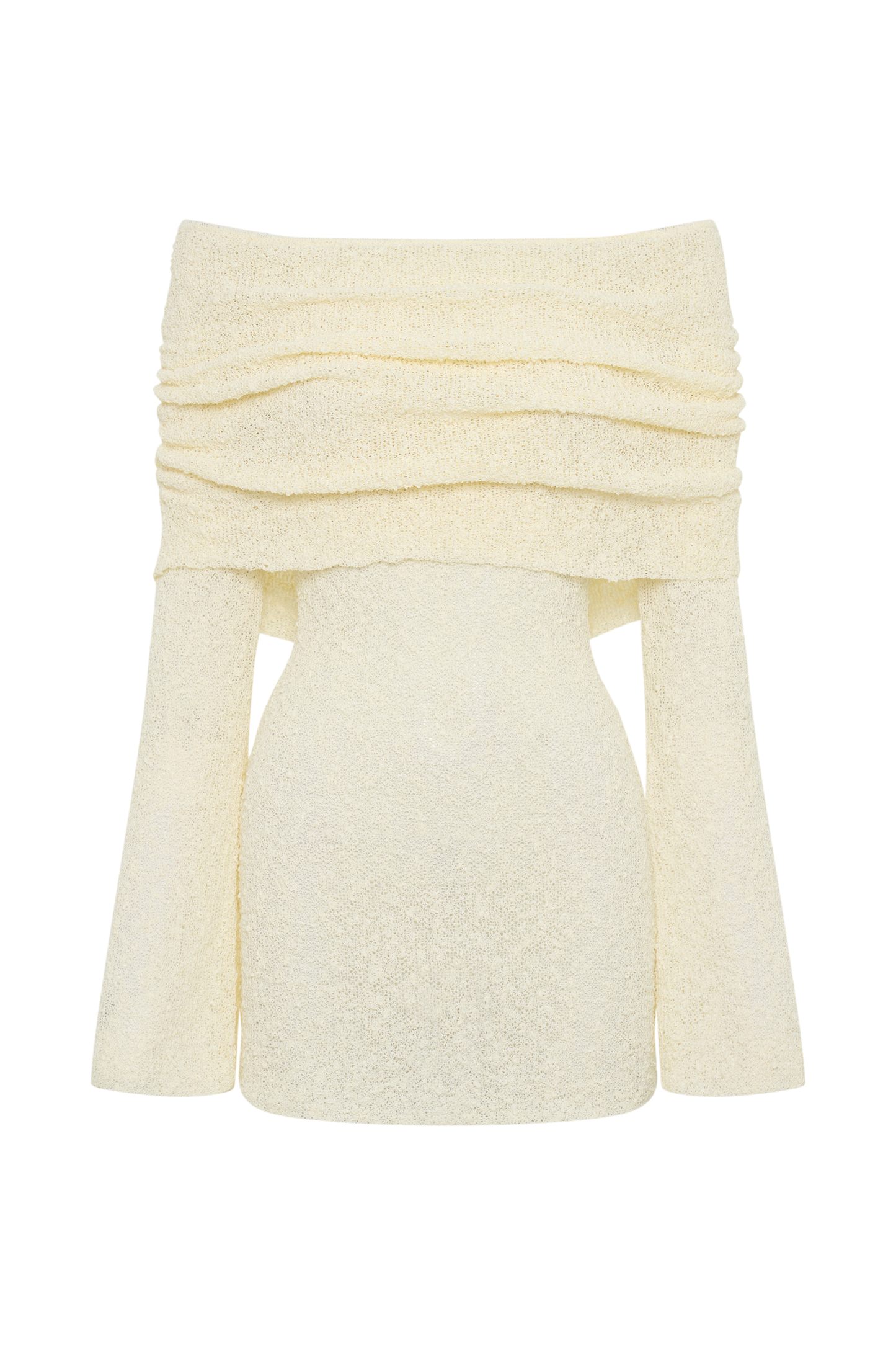Gebreide Mini Jurk Off-Shoulder Zomerjurk Sheer Look