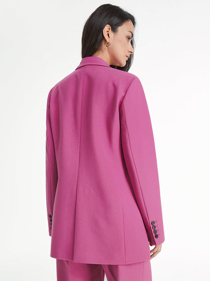 Oversized Blazer Lange Jas Effen Kleur Stijlvol