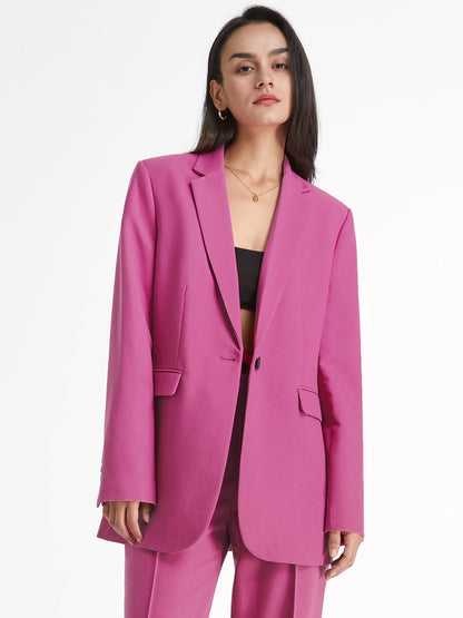 Oversized Blazer Lange Jas Effen Kleur Stijlvol - StudioMarella